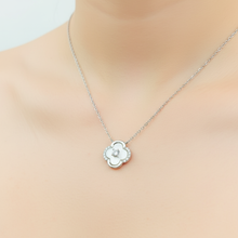 Load image into Gallery viewer, Mother of Pearl Clover Necklace, Sterling Silver