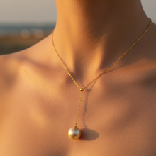Load image into Gallery viewer, Golden SouthSea Pearl Slider Necklace, 18K Yellow Gold