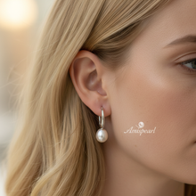 Load image into Gallery viewer, Freshwater Drop Pearl Hook Earrings, Sterling Silver