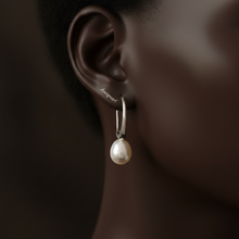 Load image into Gallery viewer, Freshwater Drop Pearl Hook Earrings, Sterling Silver