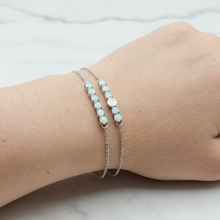 Load image into Gallery viewer, Created White Multiple Opal Bracelet, Sterling Silver
