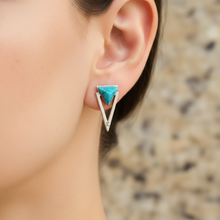 Load image into Gallery viewer, Turquoise Gemstone Earrings, Sterling Silver