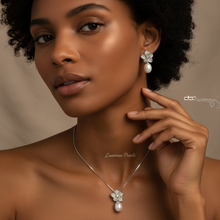 Load image into Gallery viewer, Freshwater Pearl Flower Jewellery Set, Sterling Silver