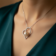 Load image into Gallery viewer, Heart & Freshwater Pearl Pendant, Sterling Silver