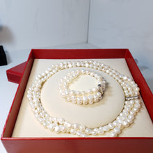 Load image into Gallery viewer, Tree Row Freshwater Pearl Necklace Set, Sterling Silver