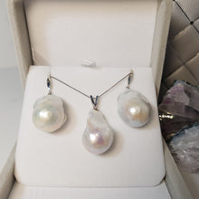 Load image into Gallery viewer, Extra large Baroque pearl set, sterling silver