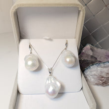 Load image into Gallery viewer, Extra large Baroque pearl set, sterling silver