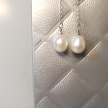 Load image into Gallery viewer, Freshwater Drop Pearl Earrings, sterling silver