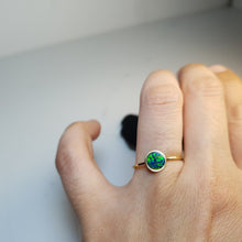 Load image into Gallery viewer, Round Created Opal Ring, Sterling Silver