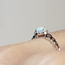 Load image into Gallery viewer, White Created Opal Ring, Sterling Silver