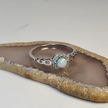Load image into Gallery viewer, White Created Opal Ring, Sterling Silver