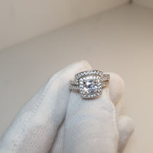 Load image into Gallery viewer, Stacked Engagement Ring, Sterling Silver
