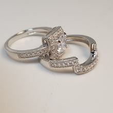 Load image into Gallery viewer, Stacked Engagement Ring, Sterling Silver