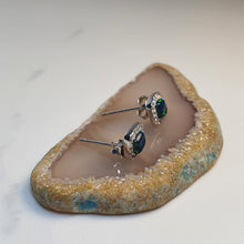 Load image into Gallery viewer, Lab Created Opal Stud Earrings, Sterling Silver