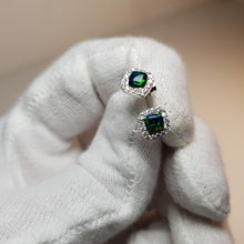 Load image into Gallery viewer, Lab Created Opal Stud Earrings, Sterling Silver