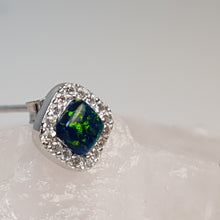 Load image into Gallery viewer, Lab Created Opal Stud Earrings, Sterling Silver