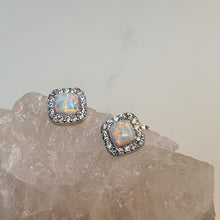 Load image into Gallery viewer, Lab Created Opal Stud Earrings, Sterling Silver