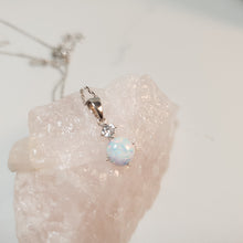 Load image into Gallery viewer, White Created Opal Pendant+ Chain, Sterling Silver