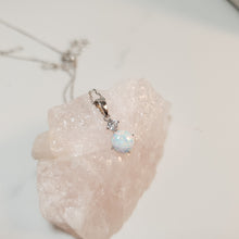 Load image into Gallery viewer, White Created Opal Pendant+ Chain, Sterling Silver