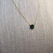 Load image into Gallery viewer, Round Created Opal Necklace, Sterling Silver