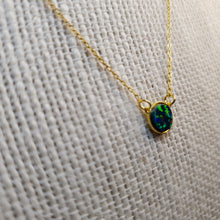 Load image into Gallery viewer, Round Created Opal Necklace, Sterling Silver