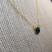 Load image into Gallery viewer, Round Created Opal Necklace, Sterling Silver