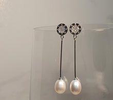 Load image into Gallery viewer, Freshwater Drop Pearl Earrings, Sterling silver