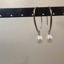 Load image into Gallery viewer, Freshwater Large Drop Pearl Earring, Sterling Silver