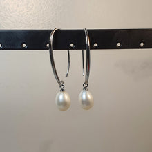 Load image into Gallery viewer, Freshwater Large Drop Pearl Earring, Sterling Silver