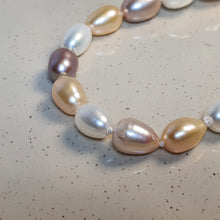 Load image into Gallery viewer, Multi-coloured Freshwater Drop Pearl Bracelet, Sterling Silver