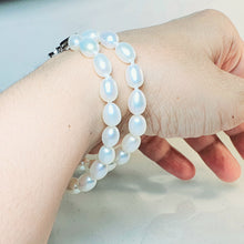 Load image into Gallery viewer, Freshwater Double Strand Pearl Bracelet, Sterling Silver