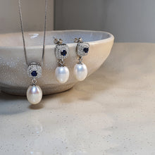 Load image into Gallery viewer, Freshwater Drop Pearl Necklace & Earrings Set, Sterling Silver