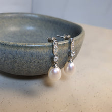 Load image into Gallery viewer, Freshwater Drop Pearl Necklace & Earrings Set, Sterling Silver
