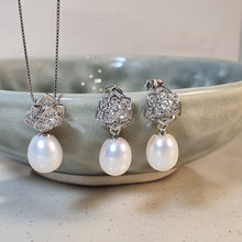 Load image into Gallery viewer, Freshwater Cultured Drop Pearl Set, Sterling Silver