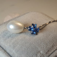 Load image into Gallery viewer, Large Drop Pearl Pendant + Chain, Sterling Silver