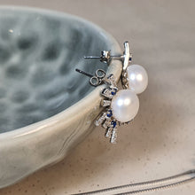 Load image into Gallery viewer, Freshwater Button Pearl Set, Sterling Silver
