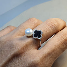 Load image into Gallery viewer, Freshwater Button Pearl Ring, Sterling Silver