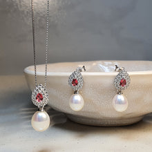 Load image into Gallery viewer, Freshwater Drop Pearl Set, Sterling Silver