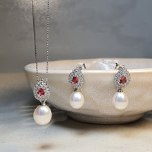Load image into Gallery viewer, Freshwater Drop Pearl Set, Sterling Silver