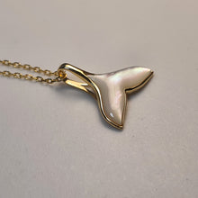 Load image into Gallery viewer, Akoya Pearl & Whale Tail Pendant + Chain, 18K Yellow Gold