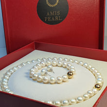 Load image into Gallery viewer, Freshwater cultured Pearl set, 14K Yellow Gold