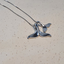 Load image into Gallery viewer, Whale Tail Pendant and Chain, Sterling Silver