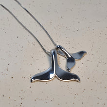 Load image into Gallery viewer, Whale Tail Pendant and Chain, Sterling Silver