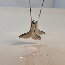 Load image into Gallery viewer, Whale Tail Pendant and Chain, Sterling Silver