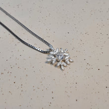 Load image into Gallery viewer, Crystal Ice Flower Pendant, Sterling Silver