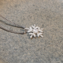 Load image into Gallery viewer, Crystal Ice Flower Pendant, Sterling Silver