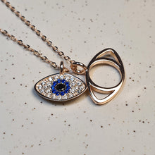 Load image into Gallery viewer, Evil Eye Pendant Necklace,
Sterling Silver