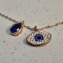 Load image into Gallery viewer, Evil Eye Pendant Necklace,
Sterling Silver