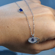 Load image into Gallery viewer, Evil Eye necklace, Sterling Silver