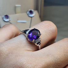 Load image into Gallery viewer, Amethyst Gemstones Jewellery Ring, Sterling Silver, Amispearl